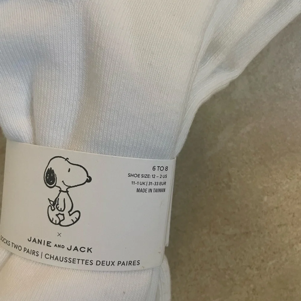 JANIE AND JACK PEANUTS™ SNOOPY CREW SOCK 2-PACK